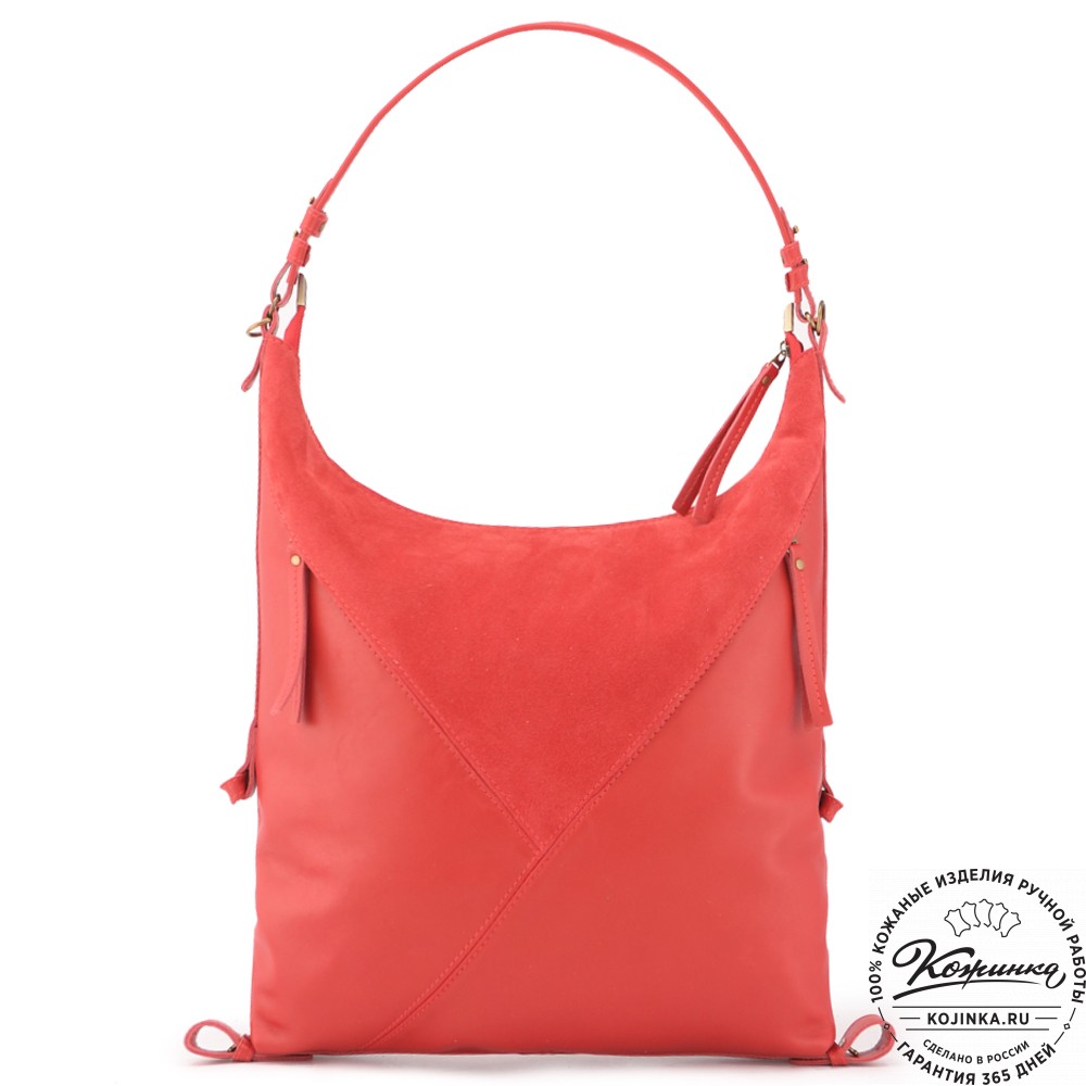  Женская кожаная сумка "Эмилия" (красная)